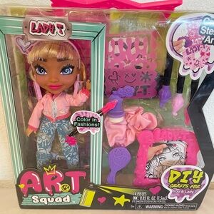 ART Squad Kids Doll with Pink Outfit and Craft Accessories